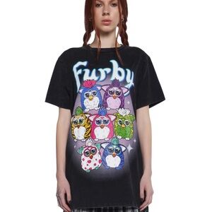 DOLLSKILL sold out online Furby Graphic T-Shirt black/ grey XL/XXL tee 90s